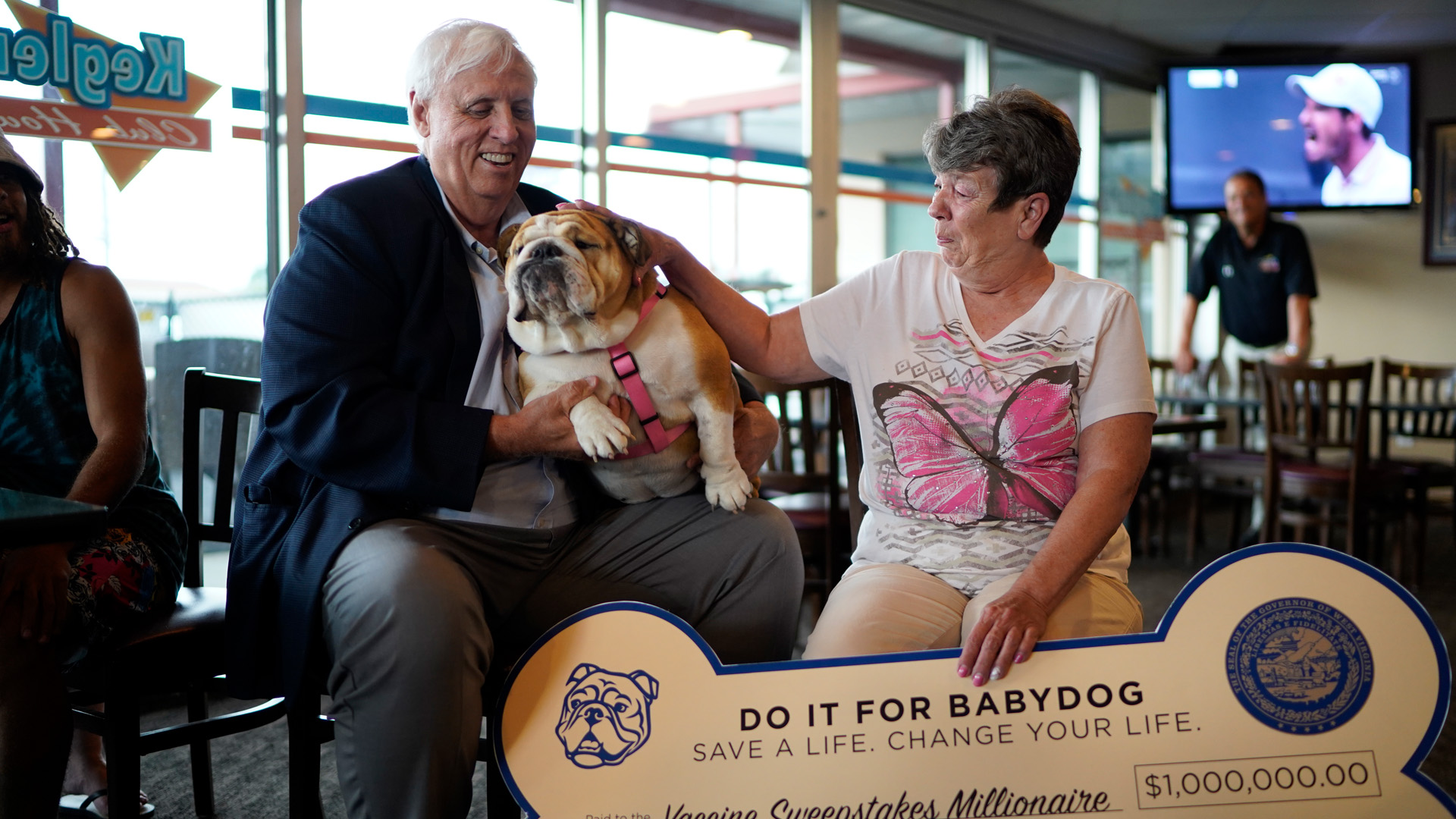 MILLION-DOLLAR WINNER: Gov. Justice surprises Morgantown woman with $1 million check through “Do it for Babydog” Vaccination Sweepstakes - Governor Jim Justice