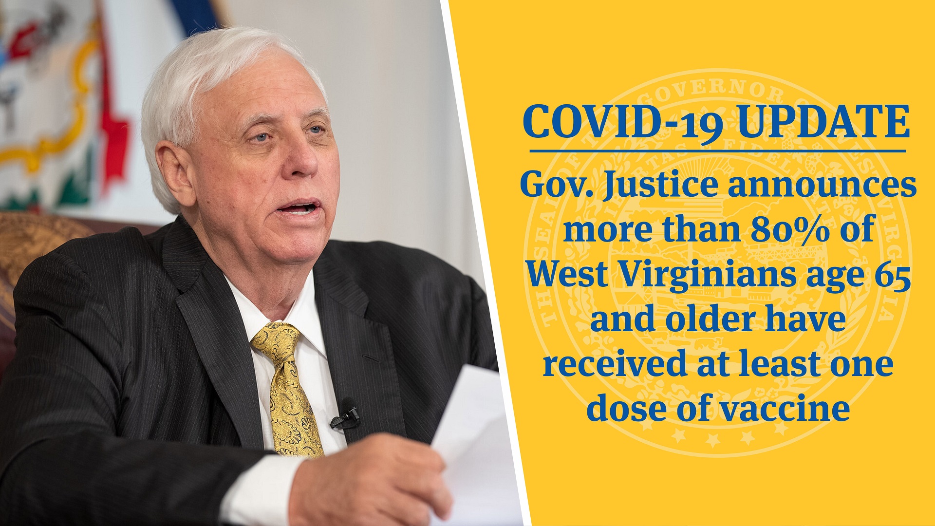 COVID-19 UPDATE: Gov. Justice Announces More Than 80% Of West ...