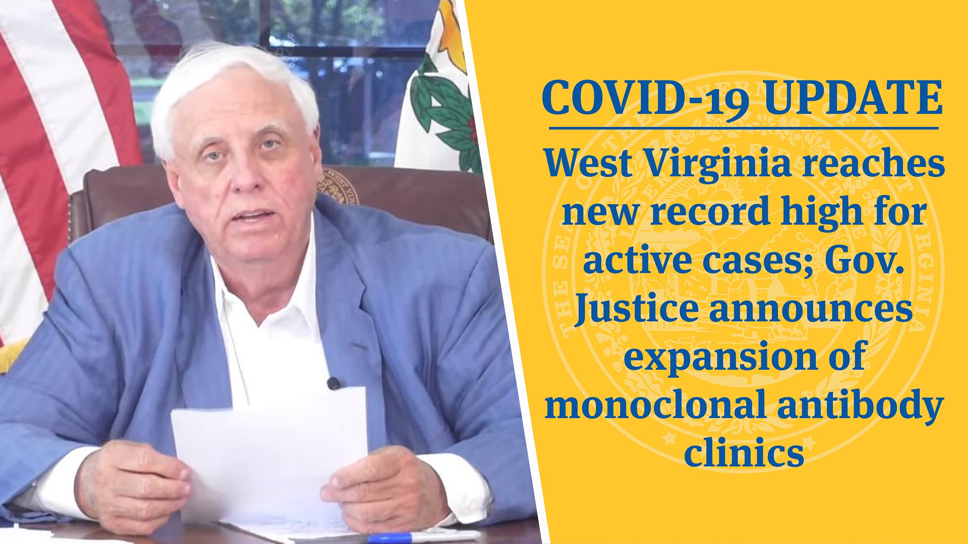 COVID19 UPDATE West Virginia reaches new record high for active cases