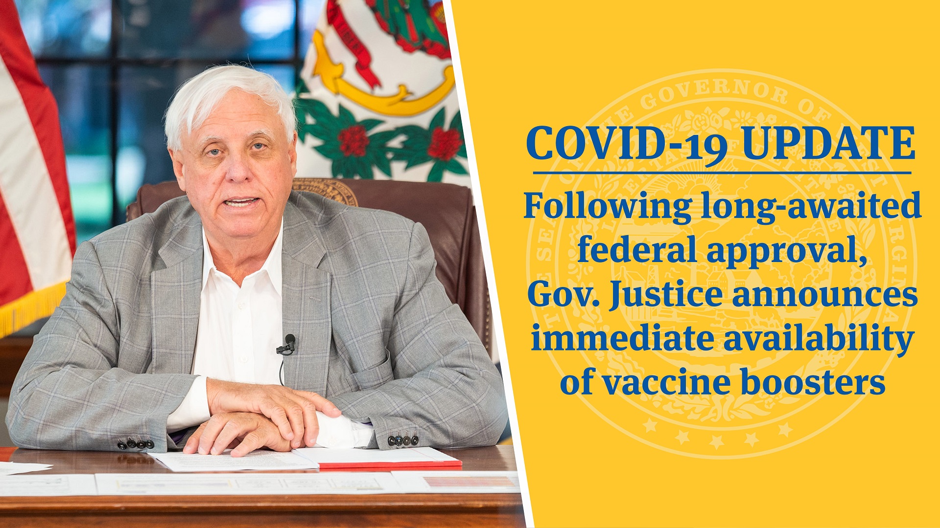 COVID19 UPDATE Following longawaited federal approval, Gov. Justice