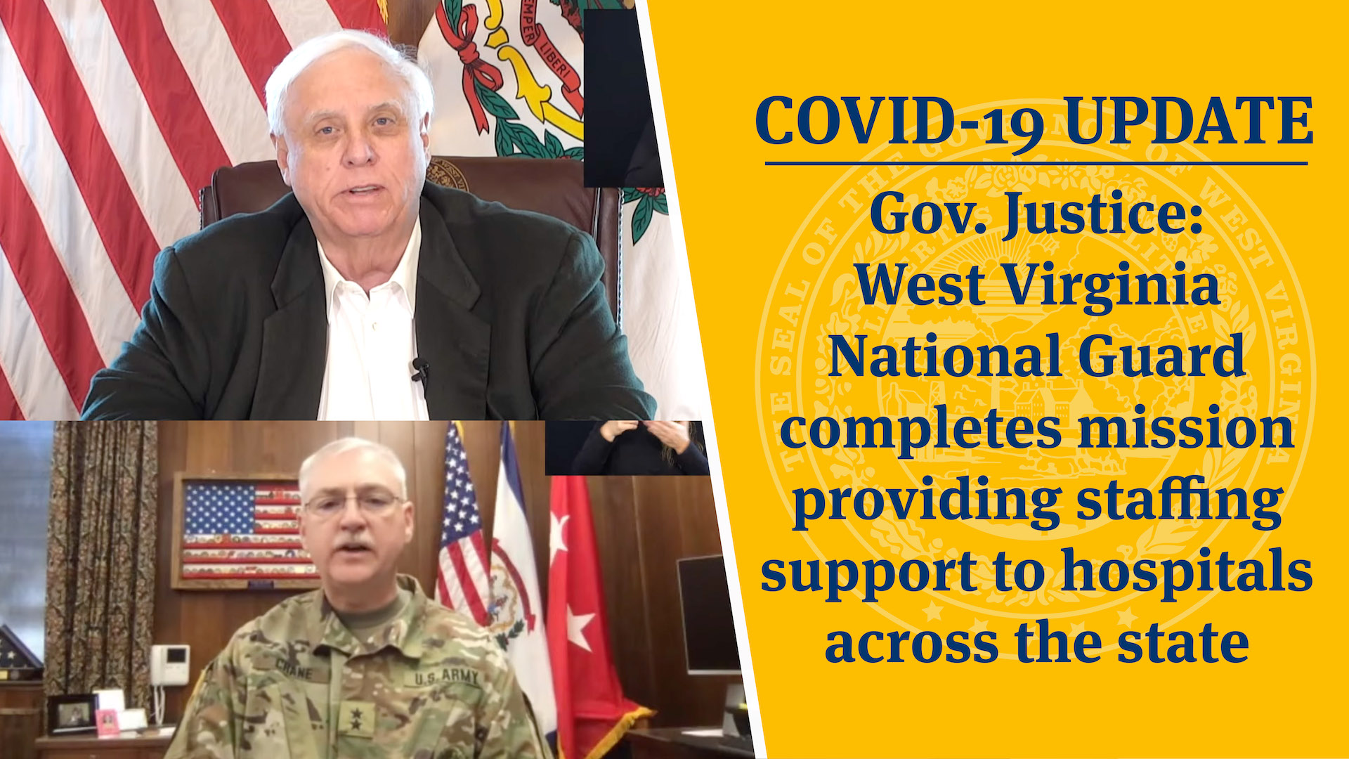 COVID-19 UPDATE: Gov. Justice: West Virginia National Guard Completes ...