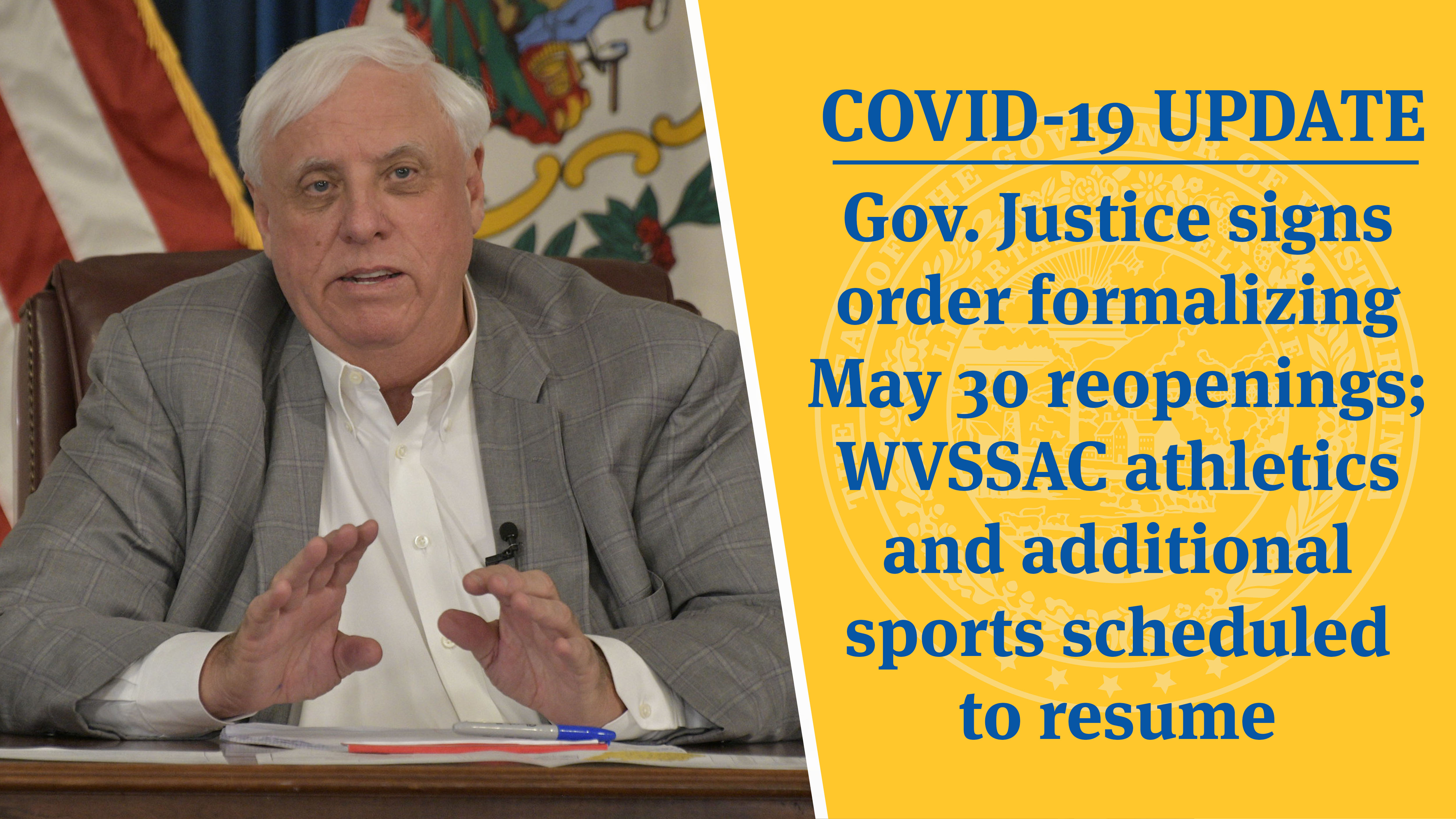 Covid 19 Update Gov Justice Signs Order Formalizing May 30 Reopenings