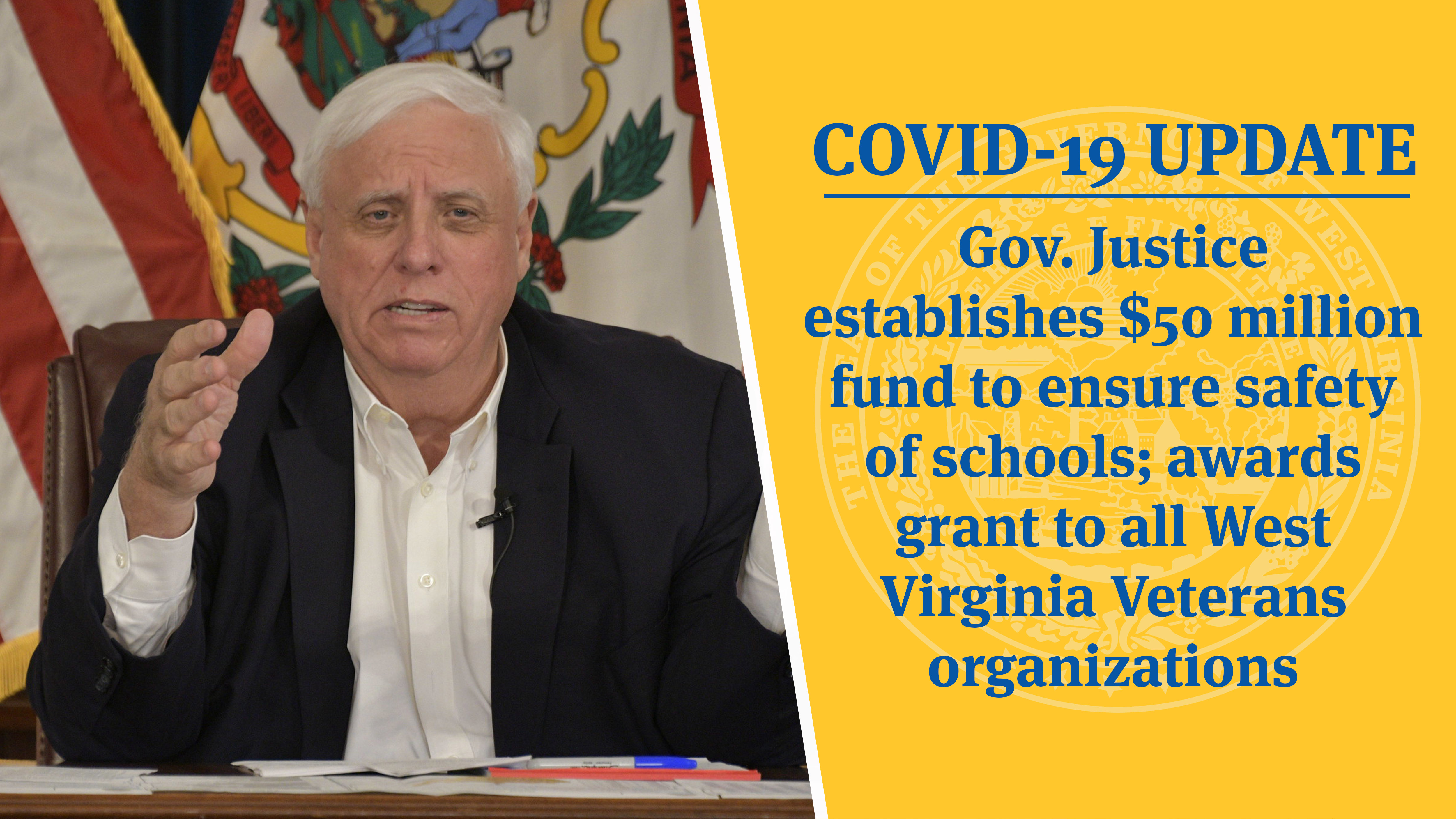 COVID19 UPDATE Gov. Justice establishes 50 million fund to ensure