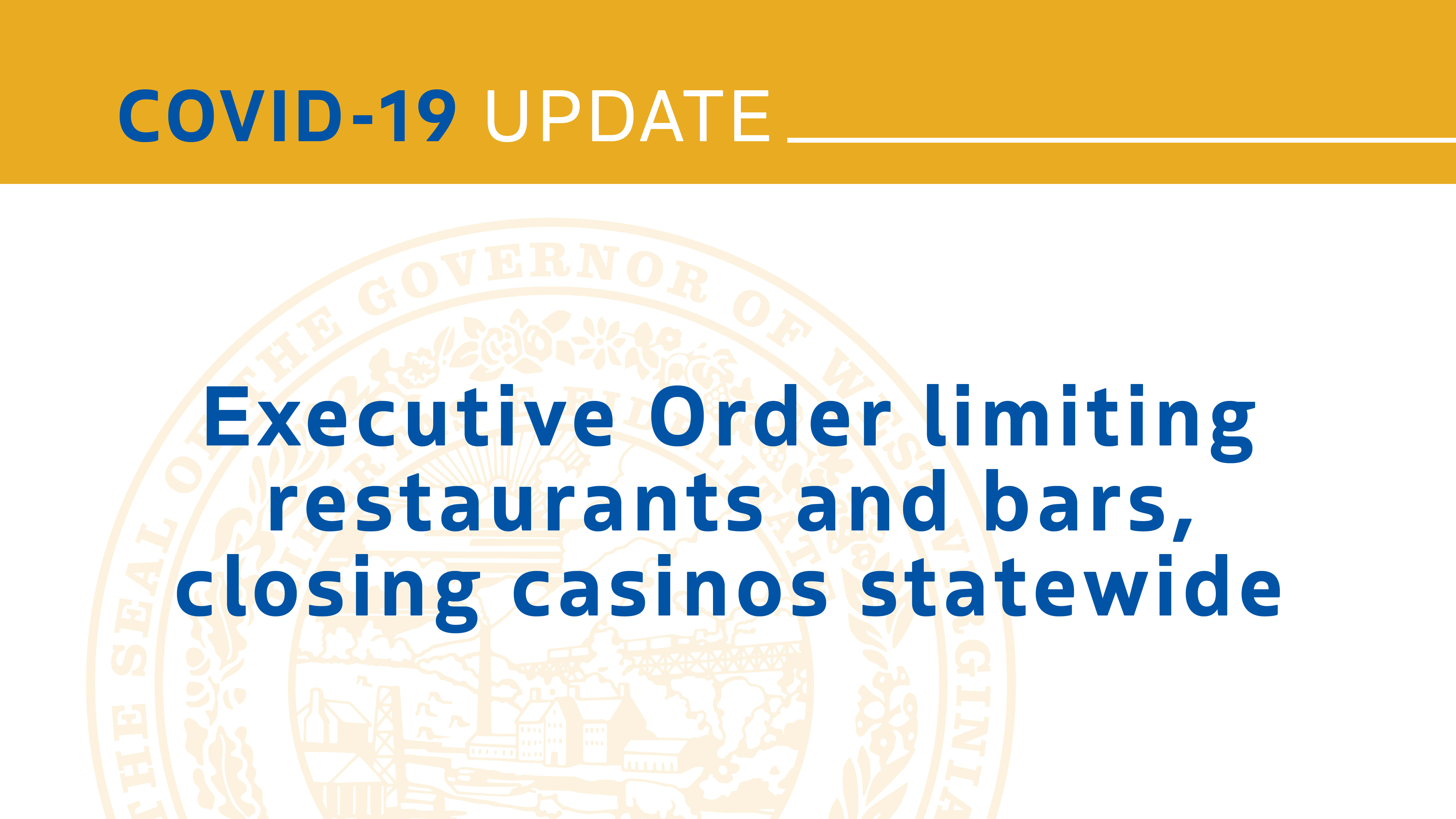 Covid 19 Update Executive Order Limiting Restaurants And Bars Closing